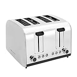 Amazon Commercial Edelstahl-Toaster für 4 Scheiben, extra breite Schlitze, mit...