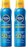 NIVEA SUN UV Dry Protect Sport Sonnenspray LSF 50 (200 ml), 100% transparenter...