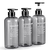 Czemo 3 Stück Shampoo Spender für Dusche 500ML Shampoo Flasche zum Befüllen...
