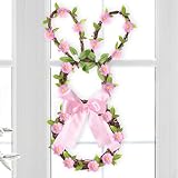 Timiyou Türkranz Ostern, Osterhase Kranz mit Schleifen, 43 cm Höhe...