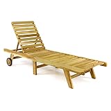 Divero GL05657 klappbare Sonnenliege Gartenliege Relaxliege Holzliege Liege aus...