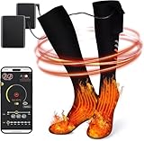 Beheizbare Socken, APP Smart Elektrische Warme Socken 2X5000mAh Beheizte...