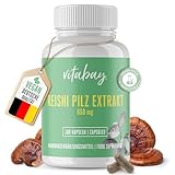 Vitabay Reishi Pilz Extrakt 650 mg | 180 vegane Kapseln mit 35% aktive Polysaccharide | Vitalpilz | Laborgeprüft & hergestellt aus hochwertigen Rohstoffen