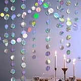 52 Ft Bunt Glitzer Papier Circle Dots Garland,4 Stücke Hängende Iridescent...