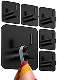 4smile Handtuchhalter ohne Bohren, 6er Set, schwarz - Badezimmer Handtuchhalter...