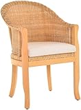 korb.outlet Rattan-Sessel mit Holzbeinen, Sessel aus echtem Rattan - Rattanstuhl...