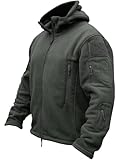 TACVASEN Herren Fleecejacke Military Outdoor Winddichte Jacke mit Kapuze- Gr. L,...