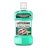 LISTERINE Clean & Fresh (500 ml), antibakterielle Mundspülung mit ätherischen...