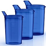 3x Schnabelbecher mit Deckel 250ml Blau Schnabeltasse Senioren Set aus 3x Becher...