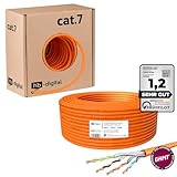 HB-DIGITAL 50m CAT.7 Netzwerkkabel LAN Kabel Verlegekabel PiMF AWG23 Reines...