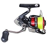 Shimano Sienna 2500 Spinnrolle mit gelber Schnur Angeln
