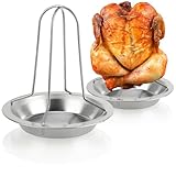 com-four® 2X Hähnchengrill - BBQ Hähnchenbräter für Grillhähnchen -...