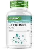 L-Tyrosin - 365 vegane Kapseln - Extra hochdosiert mit 1300 mg pro Tagesportion...