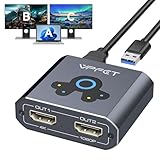VEDINDUST HDMI Splitter Extend 4K@60Hz zu Dual HDMI Adapter Support Mirror oder...