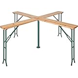 tectake® Stehtisch Quattro als Bierzeltgarnitur, XXL Biertisch aus Holz,...