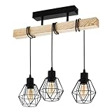 EGLO Deckenlampe Townshend 5, 3 flammige Vintage Deckenleuchte im Industrial...