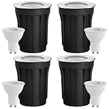 Goodia 4er Set Bodeneinbaustrahler Aussen Schwenkbar GU10 IP67 Bodenstrahler...