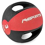 MSPORTS Medizinball Premium mit Griffe 1 – 10 kg – Professionelle...