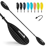Abahub 2teilig Kajak Paddel Carbon 230cm mit Paddelleash für Kajakfahren...