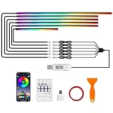 Zilchx Ambientebeleuchtung Auto, 6 IN 1 Auto LED Innenbeleuchtung, RGB USB-Port...