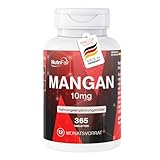 Mangan 10mg - 365 Tabletten - *Spurenelement für Bindegewebe & Knochen -...