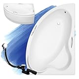 BADLAND Original Eckbadewanne Weiß Acryl Wanne Badewanne Ada 160x100 cm Rechts...