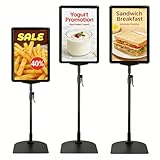 MUXHEL 3er-Set Infoständer A4, Höhenverstellbar Edelstahl...