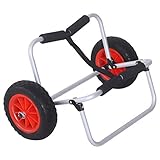 HOMCOM Kanuwagen klappbar bis 90 kg Alu Transportwagen Kajakwagen Bootswagen mit...