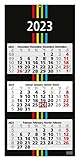 Geiger-Office 3-Monatskalender 2023 Black+Stripes3-30 x 70 cm- dekoratives...