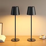 UPXNBOR LED Tischlampe Kabellos 2 Stück, Dimmbare Nachttischlampe Touch, Akku...