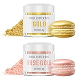 Essbarer Glitzer Set - 2 Farben Gold und RoséGold Lebensmittel Essbares Glitzer...