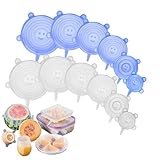 Dehnbare Silikondeckel, 6 Stück Silikon Stretch Deckel Stretch Lid Silikon...