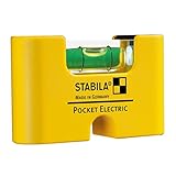 STABILA Mini-Wasserwaage Pocket Electric, 7 cm, starker Seltenerd-Magnet, 1...