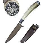 Funk Hirschhorn Trachtenmesser mit Zierkappe - Edelweiß - Rostfrei -...