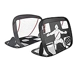VOUNOT Pop Up Fußballtor 2er Set 120×80 cm, Kinder Fußballtore mit 2-in-1...