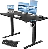 JUMMICO Höhenverstellbarer Schreibtisch mit USB-Ladeanschluss,Schreibtisch...