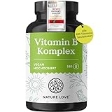 NATURE LOVE® Vitamin B Komplex – Hochdosiert: Mit 500 µg Vitamin B12 – 180...