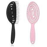 2 Stück Detangler Bürste,Bio Haarbürste ohne Ziepen für Damen, Herren &...