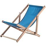 KADAX Liegestuhl, Strandstuhl aus Holz, Sonnenliege bis 120kg, Liege aus...