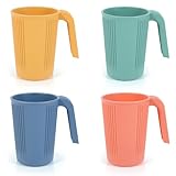 milaosk 4er Unbreakable Trinkbecher mit Henkel Kunststoffbecher Mehrweg...