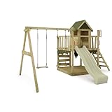 FATMOOSE Spielturm Klettergerüst JazzyJungle Jam XXL mit Schaukel & Rutsche,...