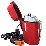 SUPRUS Wasserdichtes 3 Modi der Taschenlampe Winddichtes Feuerzeug Doppelbogen-...