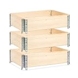gardivo Hochbeet 80 x 60 x 20 cm - 3-teilig halbe Europalette Rahmen aus Holz,...