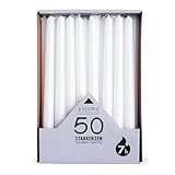 pajoma® Stabkerzen Weiß 50 Stück | Höhe 25 cm, Brenndauer ca. 7 Stunden |...
