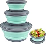 Kedisec Faltbare Silikon Schüssel Camping, 3 Stück Tragbare Lunchbox Picknick...