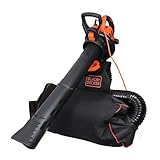 BLACK+DECKER 3-in-1 Elektro Laubsauger & Laubbläser (3.000 Watt, mit Häcksler,...