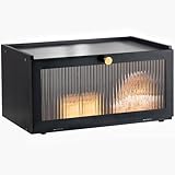 AINILE Bambus Brotkasten schwarz Holz Brotkästen - Brotbox zur Brotaufbewahrung...