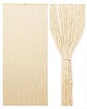 Ezcasch 90x200cm Holz Perlenvorhang - 90 Stränge Beige Retro Holzperlenvorhang...