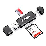 Vanja SD/Micro SD Kartenleser, Micro USB OTG Adapter und USB 2.0...