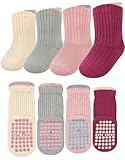 Kyopp 4 Paar Stoppersocken Kleinkinder Socken ABS rutschfeste Kniestrümpfe...
